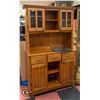 Image 1 : WOOD AND GLASS KITCHEN ORGANIZER CABINET