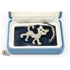Image 1 : SILVER TONE BROOCH RUNNING CAT