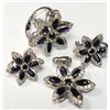 Image 1 : BZ1957-95K SILVER NATURAL SAPPHIRE (15CT) SET