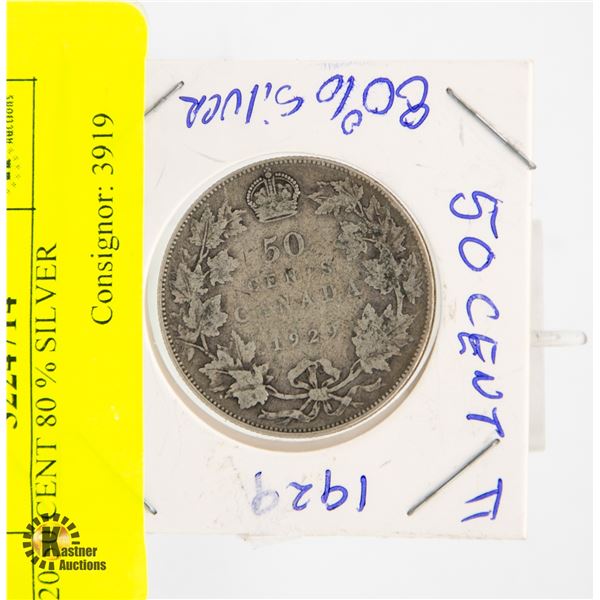 1920 50 CENT 80 % SILVER
