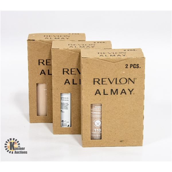 3 BOXES (6PCS) REVLON ALMAY COLORSTAY FOUNDATION