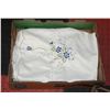 Image 1 : EMBROIDERED TABLE CLOTH 68" CIRCLE