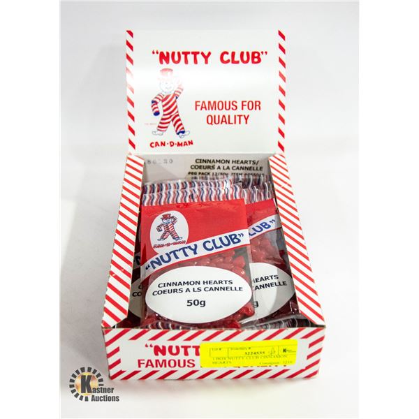1 BOX OF NUTTY CLUB CINNAMON HEARTS