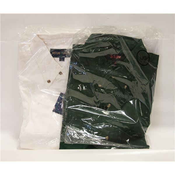 NEW MEN'S SHIRTS 1NATURAL 1FOREST GREEN SIZE L