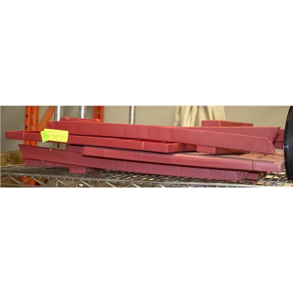 2 RED COLLAPSIBLE SIDE TABLES