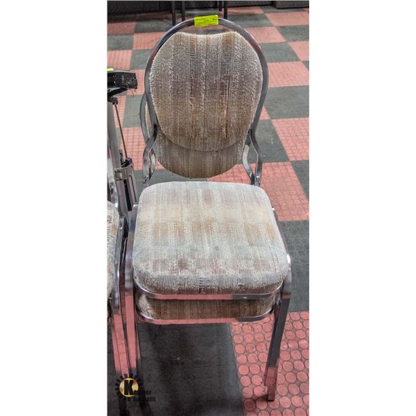 2 CHROME DINING CHAIRS (ROUND BACK)