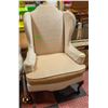 Image 1 : UPHOLSTERED WING BACK ARM CHAIR