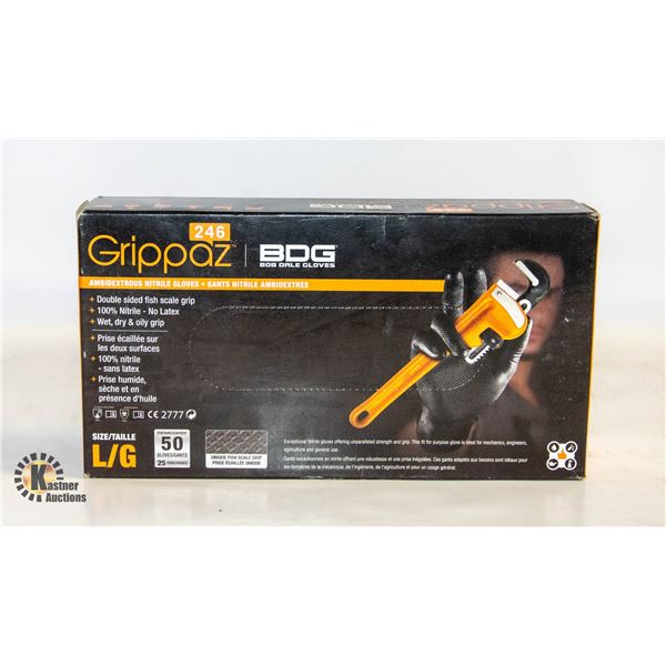 GRIPPAZ BDG DISPOSABLE GLOVES SIZE L