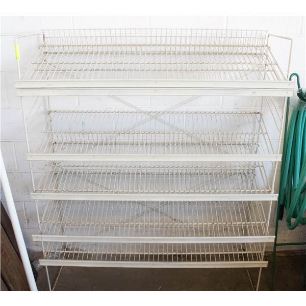 COMMERCIAL 6 SHELF COATED METAL DISPLAY RACK