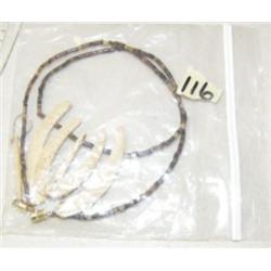 Ivory necklace and single earring from Pt. Hope, AK - over 30 years old (158)