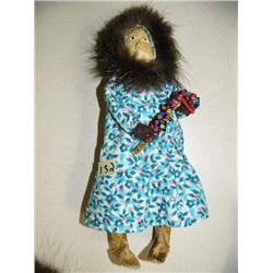 12" Leather faced doll with bead work in Hands by Rosalie Paneyuh (2)