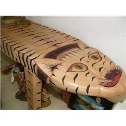 Carved wood Indonesian Cat Bench (2)