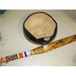 Navajo Indian Bowl and Beaded Knife (2)