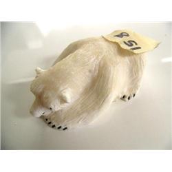 3" Carved Ivory Bear in a crawling position by Ron Ozenna from Diomede (2)