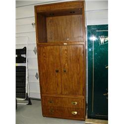 Oak Television Stereo Cabinet with 2 Drawers 2 doors, lighted  (172)