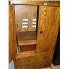 Image 2 : Oak Television Stereo Cabinet with 2 Drawers 2 doors, lighted  (172)