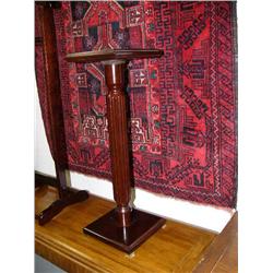Brass footed Mahogany plant stand  (172)