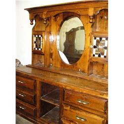 Pine Dresser with Leaded Glass (169)