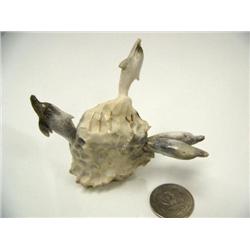 3" bone carving of 4 porpoises jumping out of waves (2)