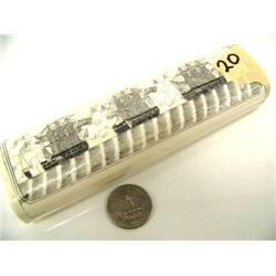 Scrimshawed ivory box with 3 sailing ships, 6" long (2)