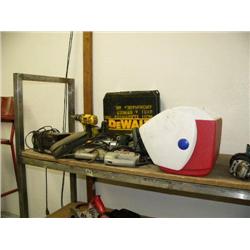 Skill Saws, Grinders, DeWalt Portable Drill, 14.4Volt Hand sander, battery charger, trouble light, d