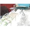 Image 1 : Lot of Outdoor Furniture and Black folding Table, Lounge chair, green table with umbrella and anothe