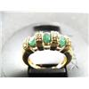 Image 1 : Emerald and diamond lady's ring, 14K yellow gold, emeralds oval, faceted, approx. .75 carats, semi-t