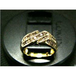 Diamond man's ring, 10K yellow gold, round brilliant cut diamonds, approx. 1 carat, SI2 clarity, fan