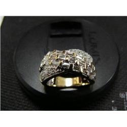 Diamond lady's ring, 14K yellow gold, round and baguette cut diamonds, approx. .50 carats, SI1-I2 cl