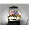 Image 1 : Sapphire lady's ring, 14Kgold, sapphires oval, marquise, and round faceted, approx. 2 carats, transp