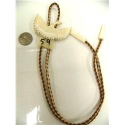 Bolo tie with ivory swan in flight by Jay Kokuluk Jr. (2)