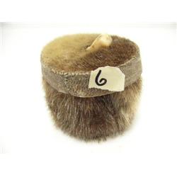 3.25" tall fur basket with fossilized ivory bead (2)