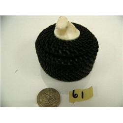 Baleen basket - 2.5" diameter with whales tail finial (2)