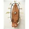 Image 1 : Spirit Mask, Seal eating salmon with spirit of man surrounded by fish and seals 15" Tall - one ivory