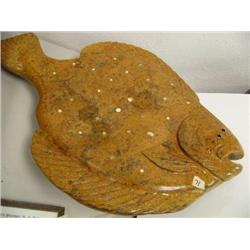 Outstanding 26" Halibut by Michael Scott carved in Soapstone (2)