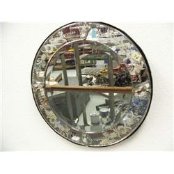 Round mirror etched glass 19" (2)
