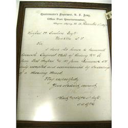 Historical Document from Cheyenne Agency Nov 11, 1877 Bills of lading, Bills of Lading letter dated 