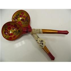 CHOICE on 2 wood Russian spoons: gold (2)