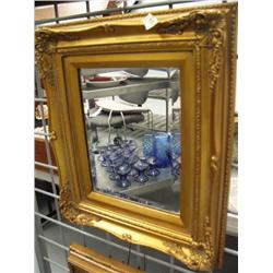 CHOICE on 4 15.75" mirrors with gold colored frames (2)