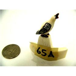 CHOICE on 2: Ivory Cormorants Red Beak and Scrimshawed wings 2" tall (2)