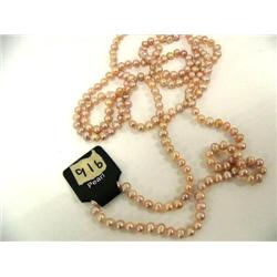 CHOICE on 2 64" Freshwater pearls in Pink (2)