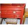 Image 2 : Red alter table with 5 drawers, retail value $465.00 (2)