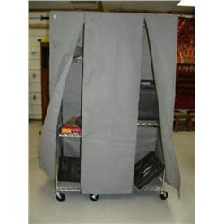 Rolling metal cabinet with cover, craftsman tools, speaker, etc. (169)