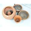 Image 1 : Lot of: 5 clay flower pots, biggest one on wheel base(172)