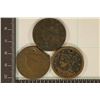 Image 1 : 3 ALTERED US LARGE CENTS: 1831 (SCRACHTED), 1832