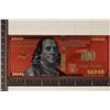 Image 1 : COLORIZED RED GOLD FOIL US FANTASY $100 BILL CU