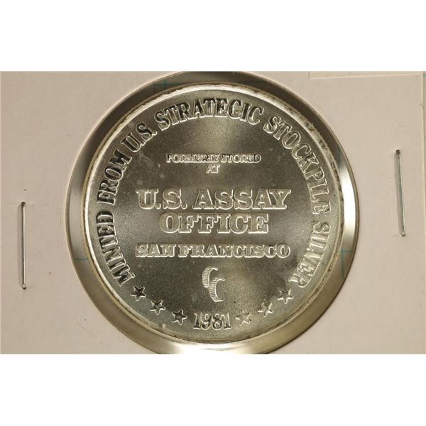1981-1 TROY OZ .999 FINE SILVER ROUND "SILVER
