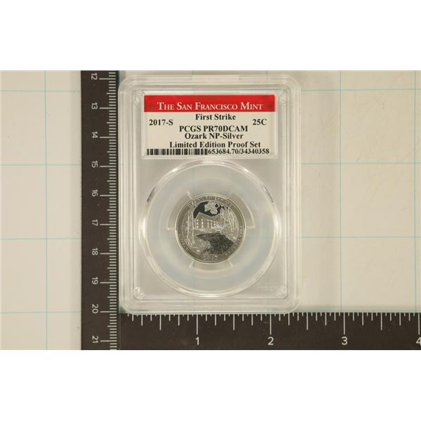 2017-S SILVER OZARK N.P. PCGS PR70 DCAM
