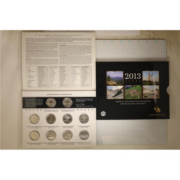 2013 AMERICA THE BEAUTIFUL QUARTERS UNC COIN SET