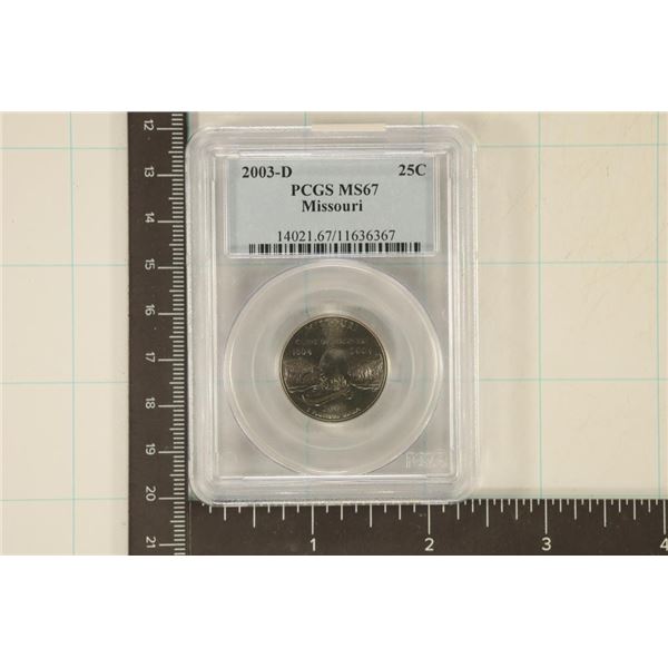 2003-D MISSOURI QUARTER PCGS MS67